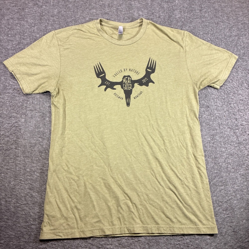 MeatEater T-Shirt Mens Large Hunting Green Graphic Short Sleeve Crew Neck Logo